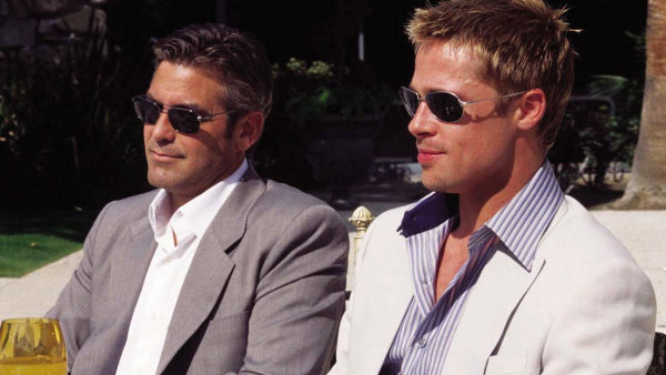 Clooney and Pitt appear in a scene from the 2007...