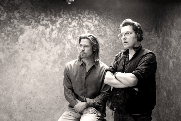 Brad Pitt and director Joe Wright appear in a...
