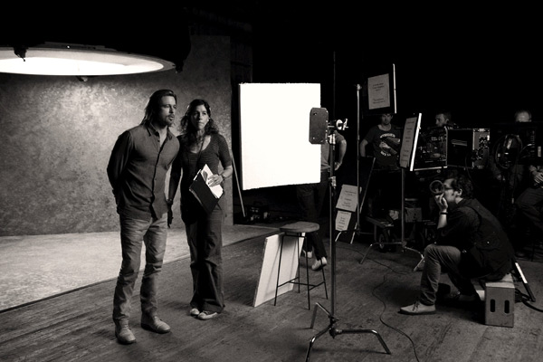 Brad Pitt appears in a behind-the-scenes photo...