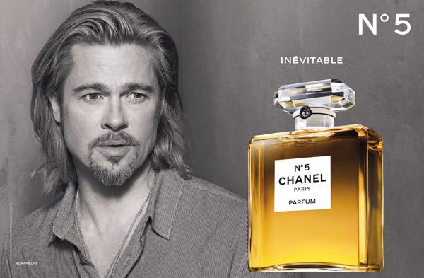 Brad Pitt appears in an official photo for Chanel No. 5s 2012 ad campaign. - Provided courtesy of Mario Sorrenti / Chanel Brad Pitt appears in an official photo for Chanel No. 5s 2012 ad campaign. - Provided courtesy of Mario Sorrenti / Chanel