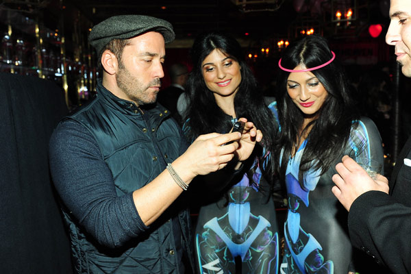 Jeremy Piven appears with fans at SVEDKA Vodka's Anti-Valentine's Day Bash at AGENCY Boutique Nightclub in Los Angeles on Jan. 31, 2012.