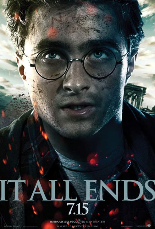 Daniel Radcliffe appears as Harry Potter in a promotional photo for the film 'Harry Potter and the Deathly Hallows - Part 2.'