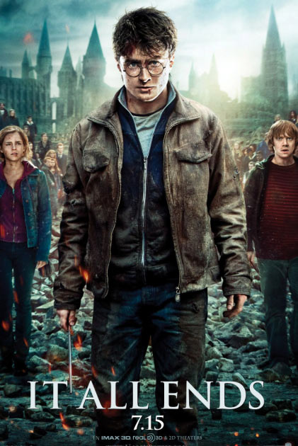 Daniel Radcliffe (center), Rupert Grint (left)...