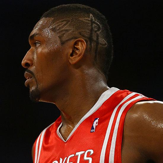 Ron Artest appears in a promotional photo for the Los Angeles Lakers.