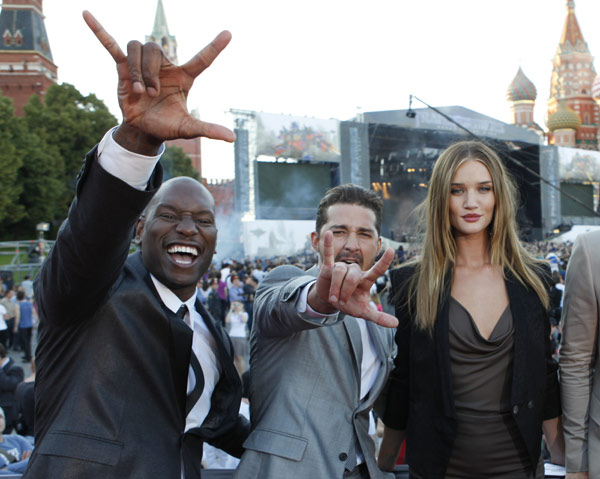 From left: Tyrese Gibson, Shia LaBeouf and Rosie...