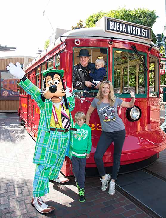Rod Stewart, his wife Penny and their sons,...