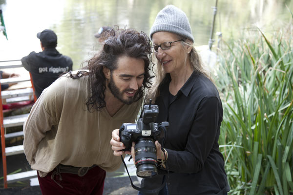 Russell Brand appears in a behind the scenes...