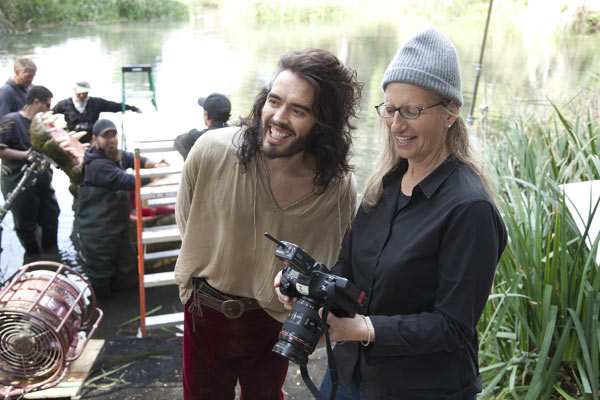 Russell Brand appears in a behind the scenes...