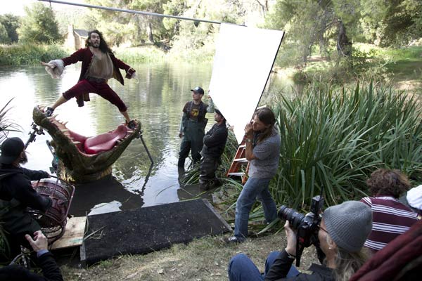 Russell Brand appears in a behind the scenes photo from his Disney Dream Portrait photo shoot with iconic photographer Annie Leibovitz.