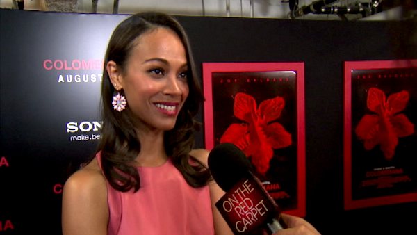 Zoe Saldana talks to OnTheRedCarpet.com at a...