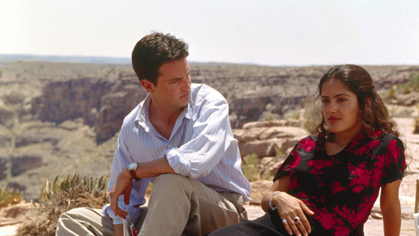 Salma Hayek and Matthew Perry appear in a scene...
