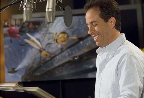 Jerry Seinfeld working in the studio for the film, 'Bee Movie.'