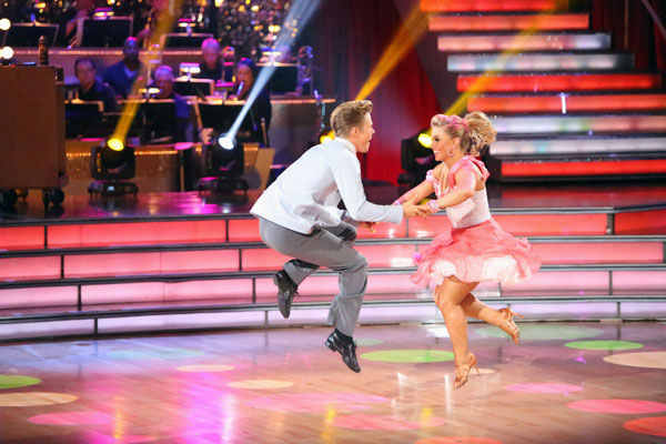 Olympic gymnast Shawn Johnson and her partner...