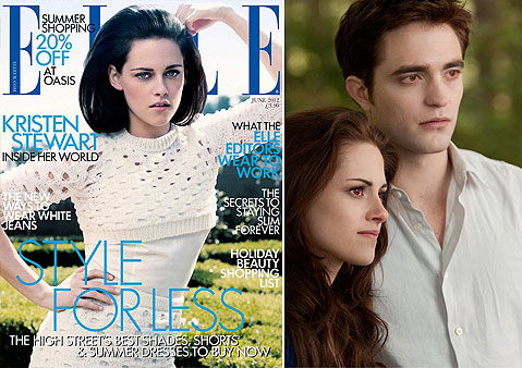 Kristen Stewart appears on the cover of ELLE UK magazines June 2012 issue. / Kristen Stewart and Robert Pattinson appear in a scene from the 2012 movie Twilight: Breaking Dawn - Part 2. - Provided courtesy of ELLE UK / Andrew Cooper / Summit Entertainment Kristen Stewart appears on the cover of ELLE UK magazines June 2012 issue. / Kristen Stewart and Robert Pattinson appear in a scene from the 2012 movie Twilight: Breaking Dawn - Part 2. - Provided courtesy of ELLE UK / Andrew Cooper / Summit Entertainment