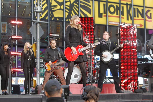 Taylor Swift performs in Times Square in New...