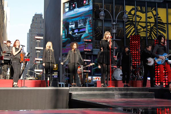 Taylor Swift performs in Times Square in New...