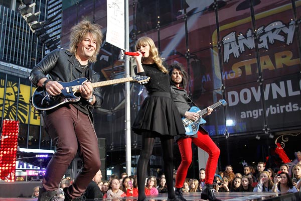 Taylor Swift performs in Times Square in New...
