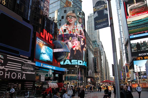 Taylor Swift performs in Times Square in New...