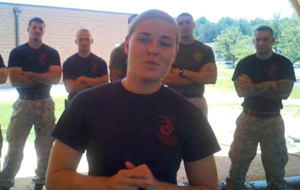Corporal Kelsey De Santis appears in a YouTube...