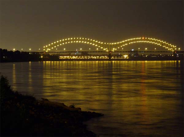 A photo of the Hernando Desoto Bridge in...