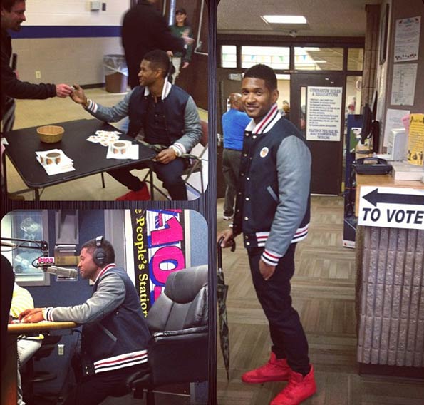 Usher Tweeted these photos on Election Day,...