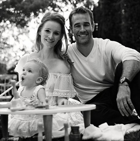 James and Kimberly Van Der Beek and baby Olivia...