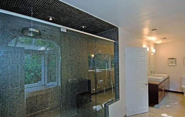A bathroom inside Estella Warren's Beverly Hills...