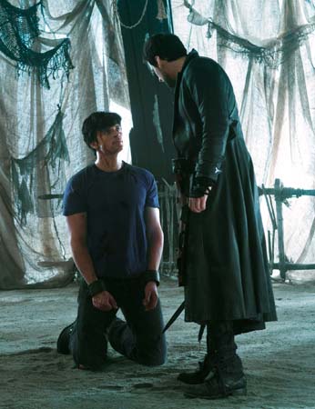 Callum Blue appears as Zod and Tom Welling as...