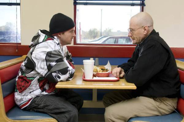 Bryan Cranston and Aaron Paul in a still from...