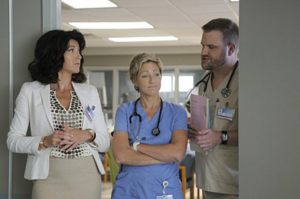 Eve Best, Edie Falco and Stephen Wallem in a...