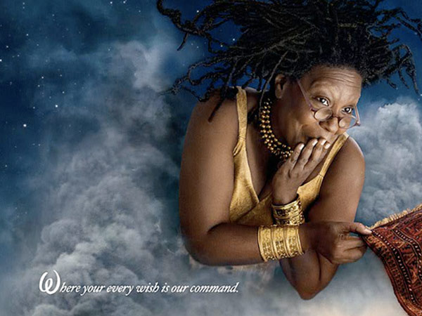 Whoopi Goldberg plays the Genie from 'Aladdin'...