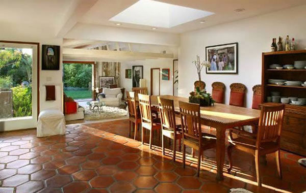 The dining room at Olivia Wilde's Venice beach...