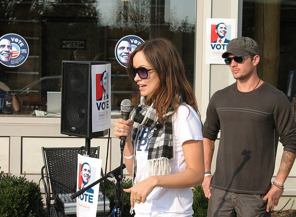 Olivia Wilde appears alongside Ryan Phillipe in a photo taken in St. Louis, Missouri in 2008.