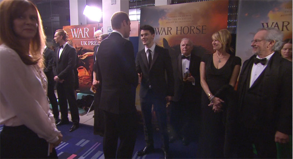 Prince William, the Duke of Cambridge, greets...