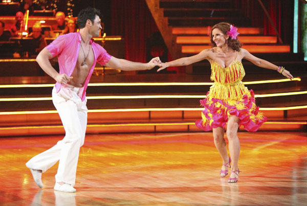 Melissa Gilbert, a former child star who played Laura on 'Little House on the Prairie,' and her partner Maksim Chmerkovskiy received 21 out of 30 points from the judges for their Salsa on week five of 'Dancing With The Stars.'
