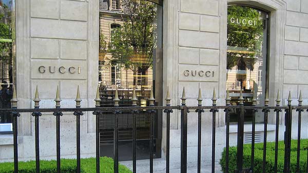 A photo of a Gucci store in Paris.