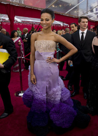 Zoe Saldana on the red carpet, 2010.