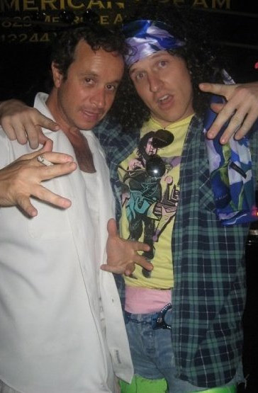 Pauly Shore alongside an unnamed friend dressed...