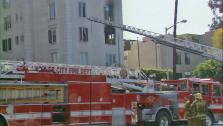 A fire broke out at an apartment building in West Hollywood Friday, March 22, 2013. - Provided courtesy of KABC