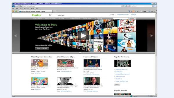 Shown is a screen shot of the Hulu.com Web site. Hulu is a free Web site that lets viewers stream TV episodes, full-length movies and clips from various networks and film studios in one place. (AP Photo/Hulu.com)