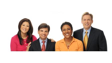 JuJu Chang, George Stephanopoulos, Robin Roberts and Sam Champion