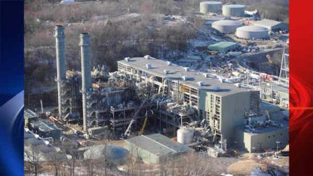The Kleen Energy plant is seen in this aerial photo after a deadly explosion in Middletown, Connecticut.