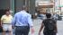 New York City man in the blue shirt is drenched...