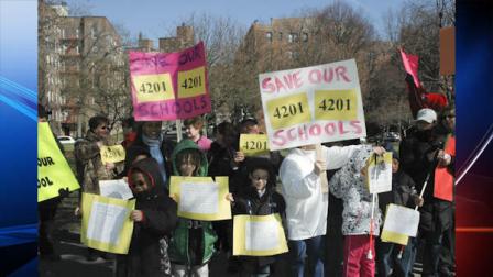Members of the New York Institute for Special Education protest Gov. Cuomos proposed budget cuts on Friday, March 25, 2011