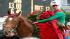 John Velazquez holds the Blanket of Roses after...
