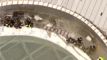 roof fire fulton street transit center