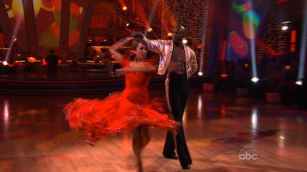 NFL star Chad Ochocinco and partner Cheryl Burke perform the paso doble on week three of 'Dancing With the Stars.'