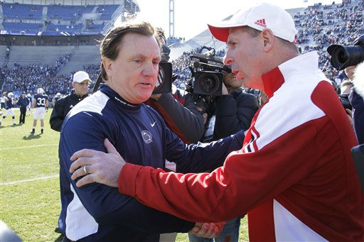 Penn State assistant coach Jay Paterno waves...