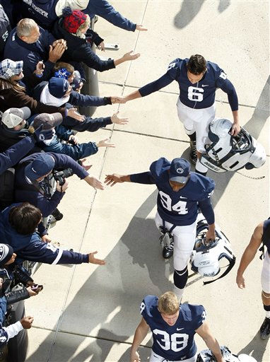 The Penn State team arrives at Beaver Stadium...