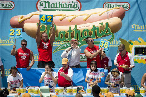 Five-time reigning champion Joey Chestnut...